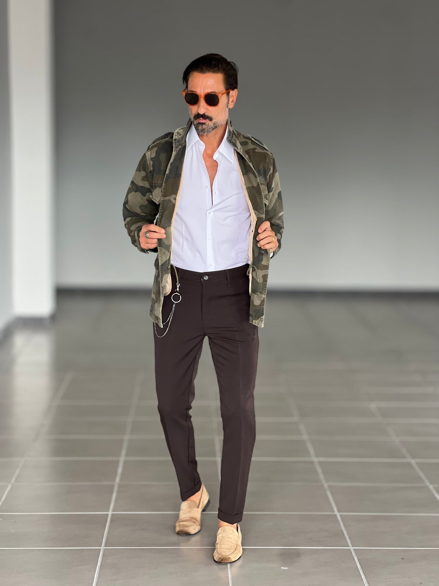 PANTALONE MORO VISCOSA E MISTI GAMBA DRITTA TASCA AMERICA