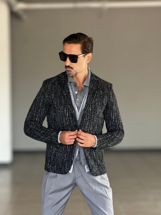 GIACCA MICROFANTASIA NERA XAGON