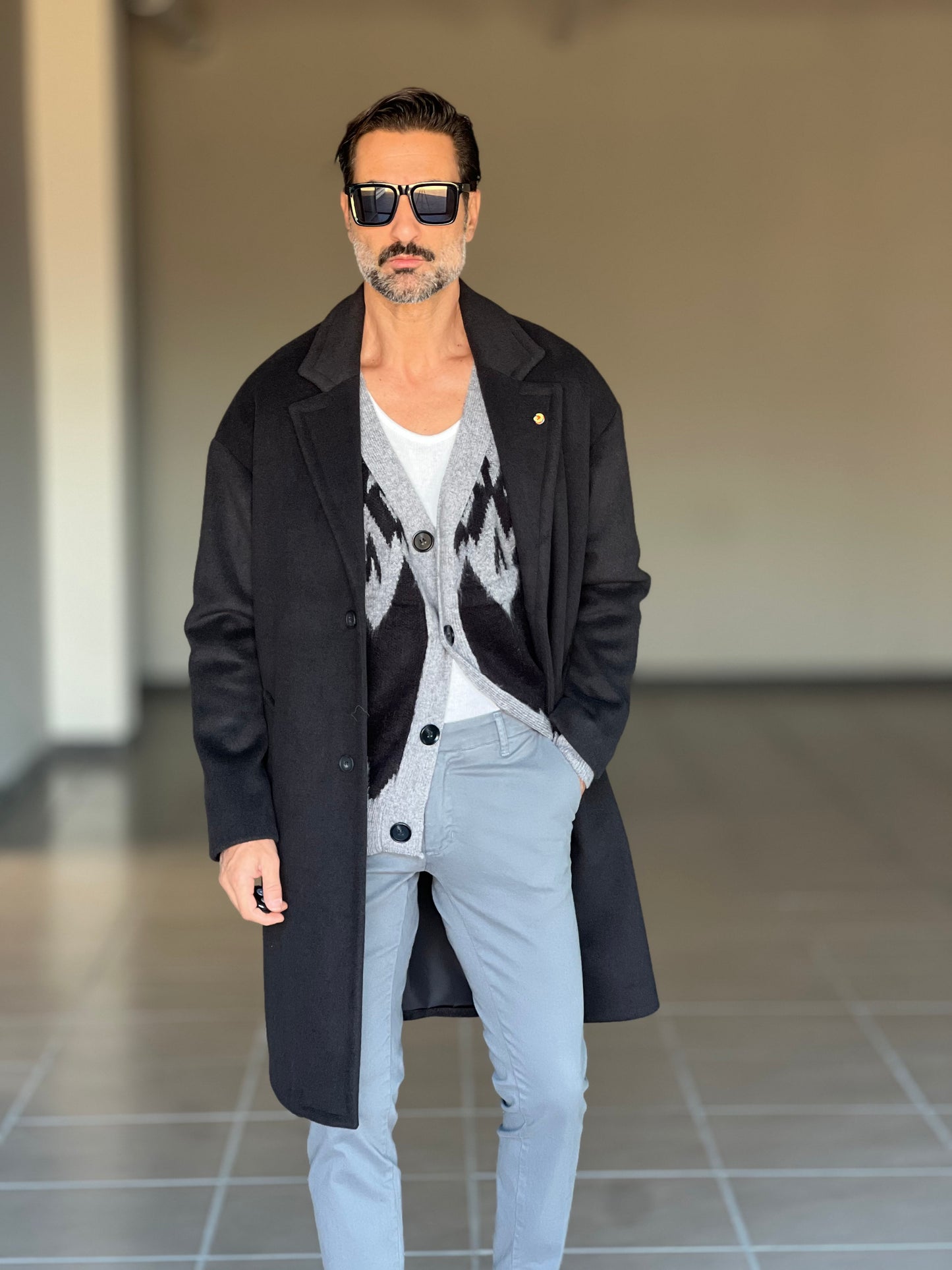 CAPPOTTO NERO OVER FIT