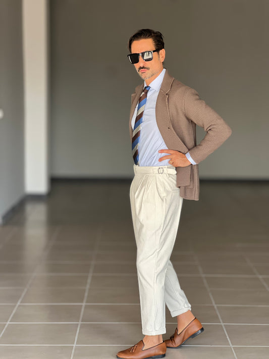 BLACK CHAIN VISCOSE TROUSERS