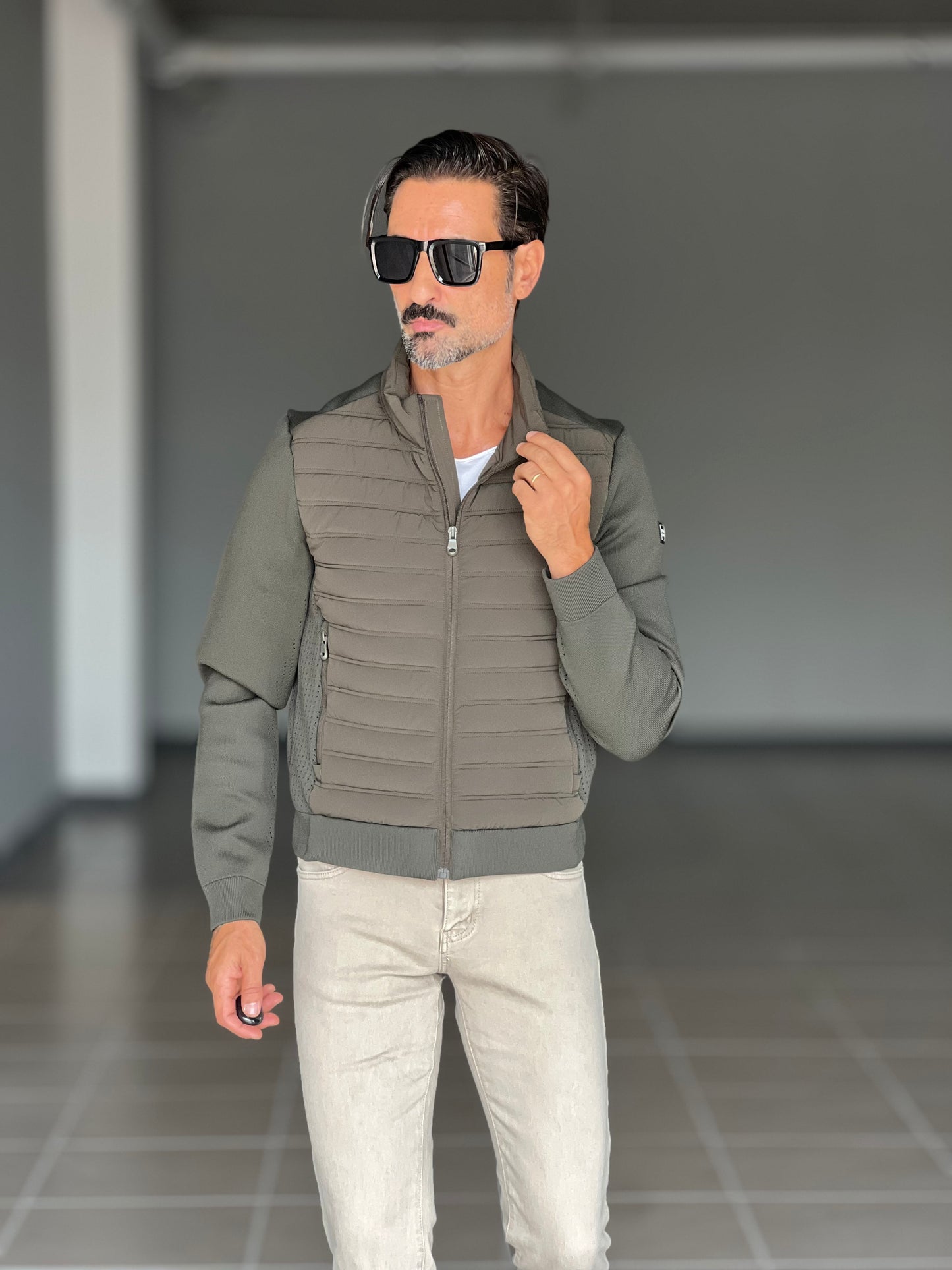 PIUMINO VERDE MANICA IN MAGLIA BL11