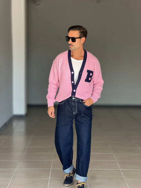 BLUE THREAD COTTON CREW NECK SWEATER