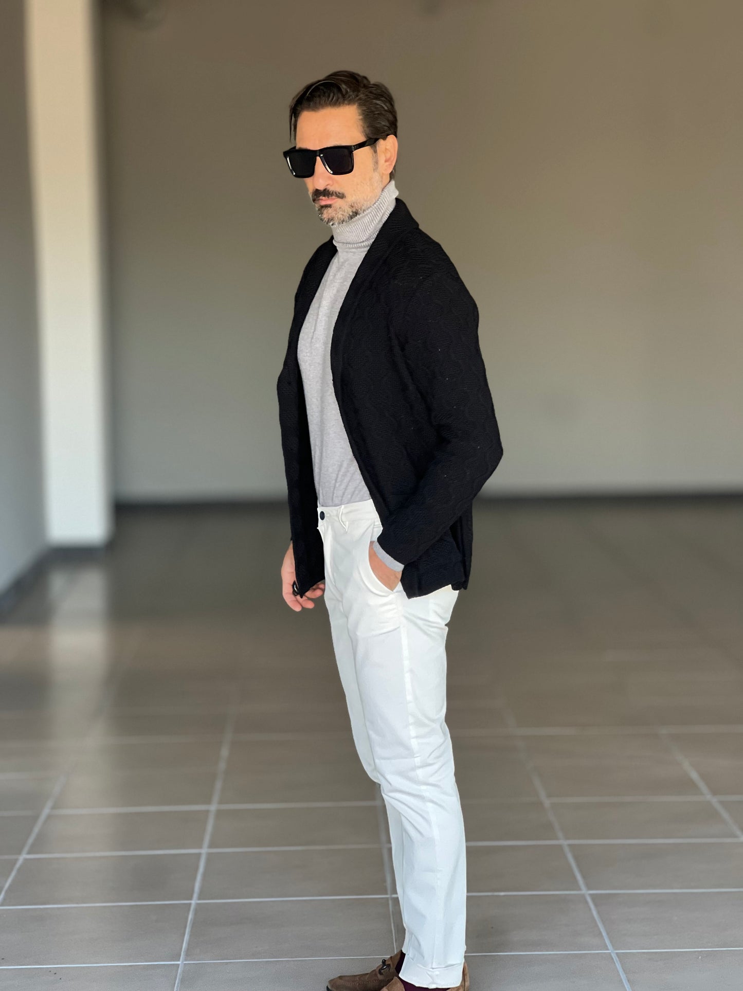 COLLO ALTO GRIGIO RASATO 2 FILI