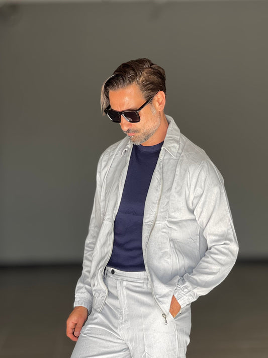 ECO-LEATHER BIKER WITH BLACK ON BLACK STUD