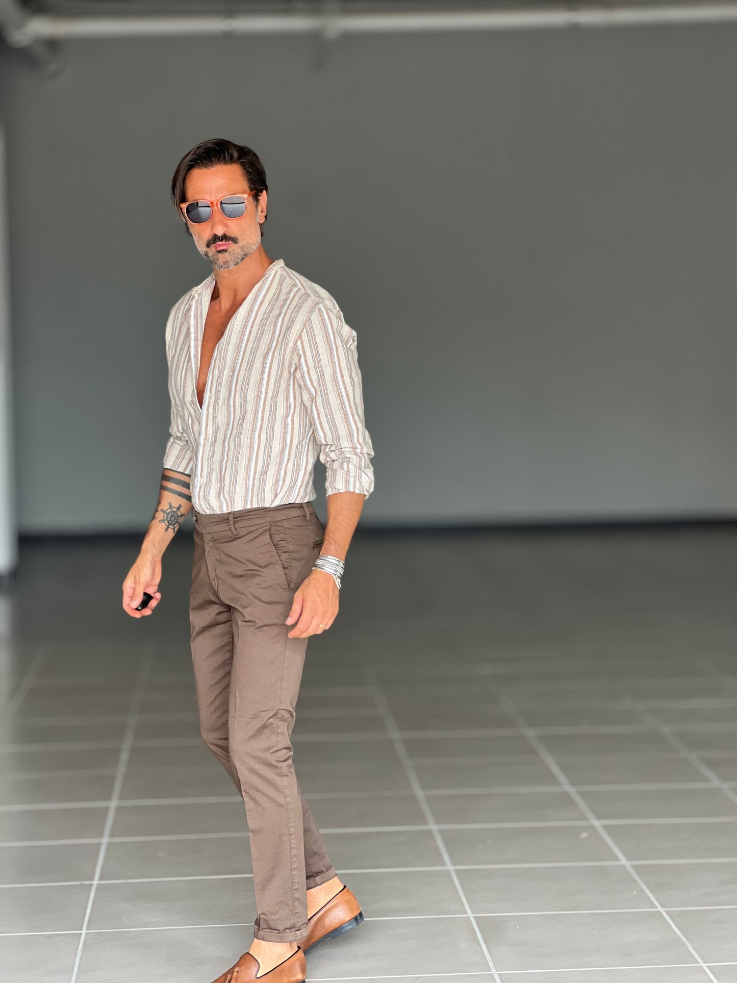 PANTALONE COTONE MORO RASATO TASCA AMERICA