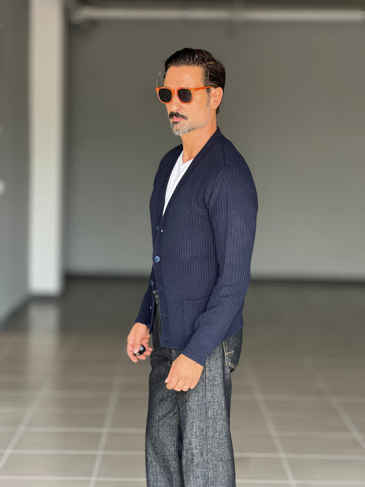 BEIGE COTTON OPEN CARDIGAN