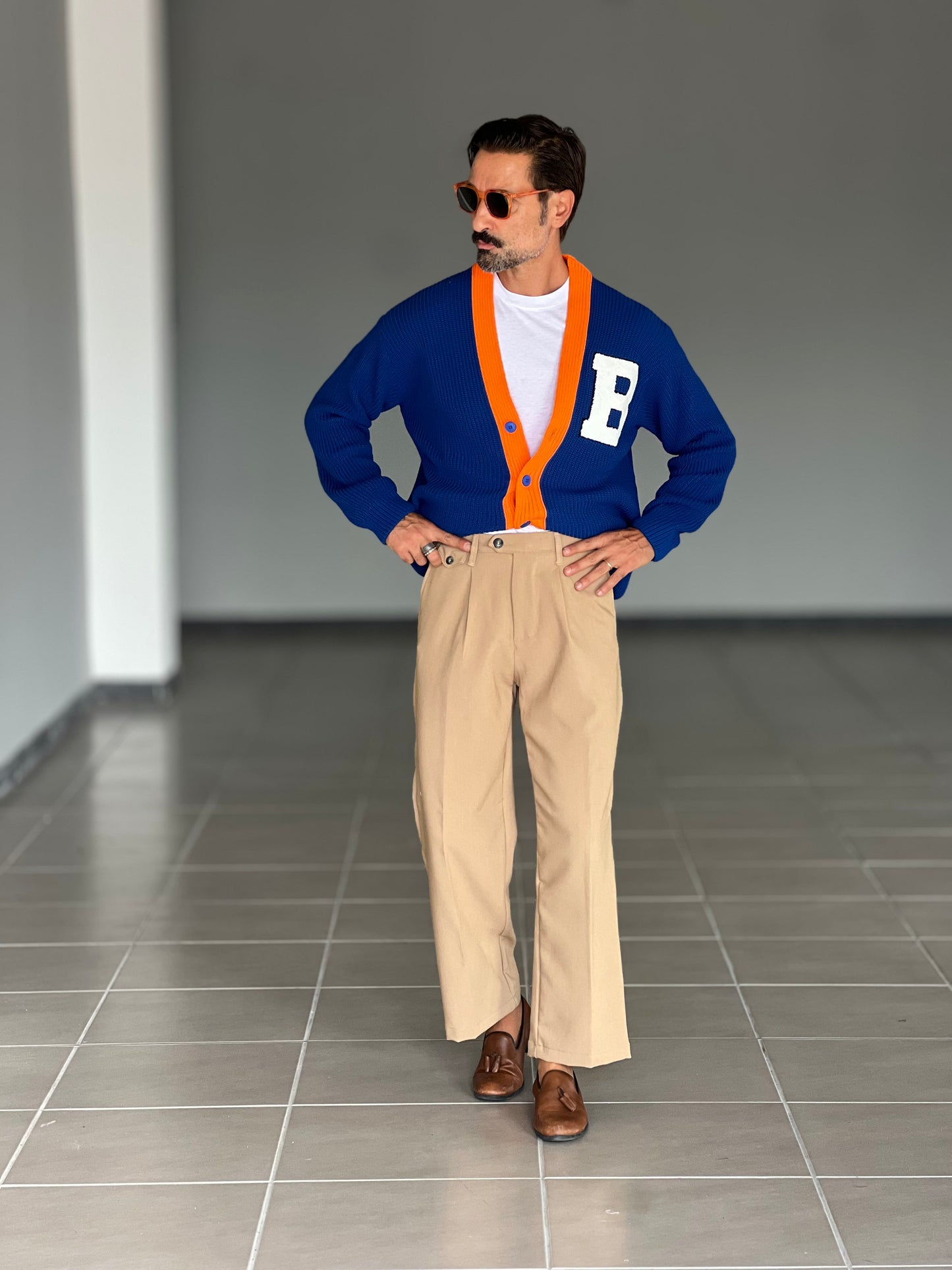 PANTALONE FONDO AMPIO CAMMELLO GAMBA A PALAZZO