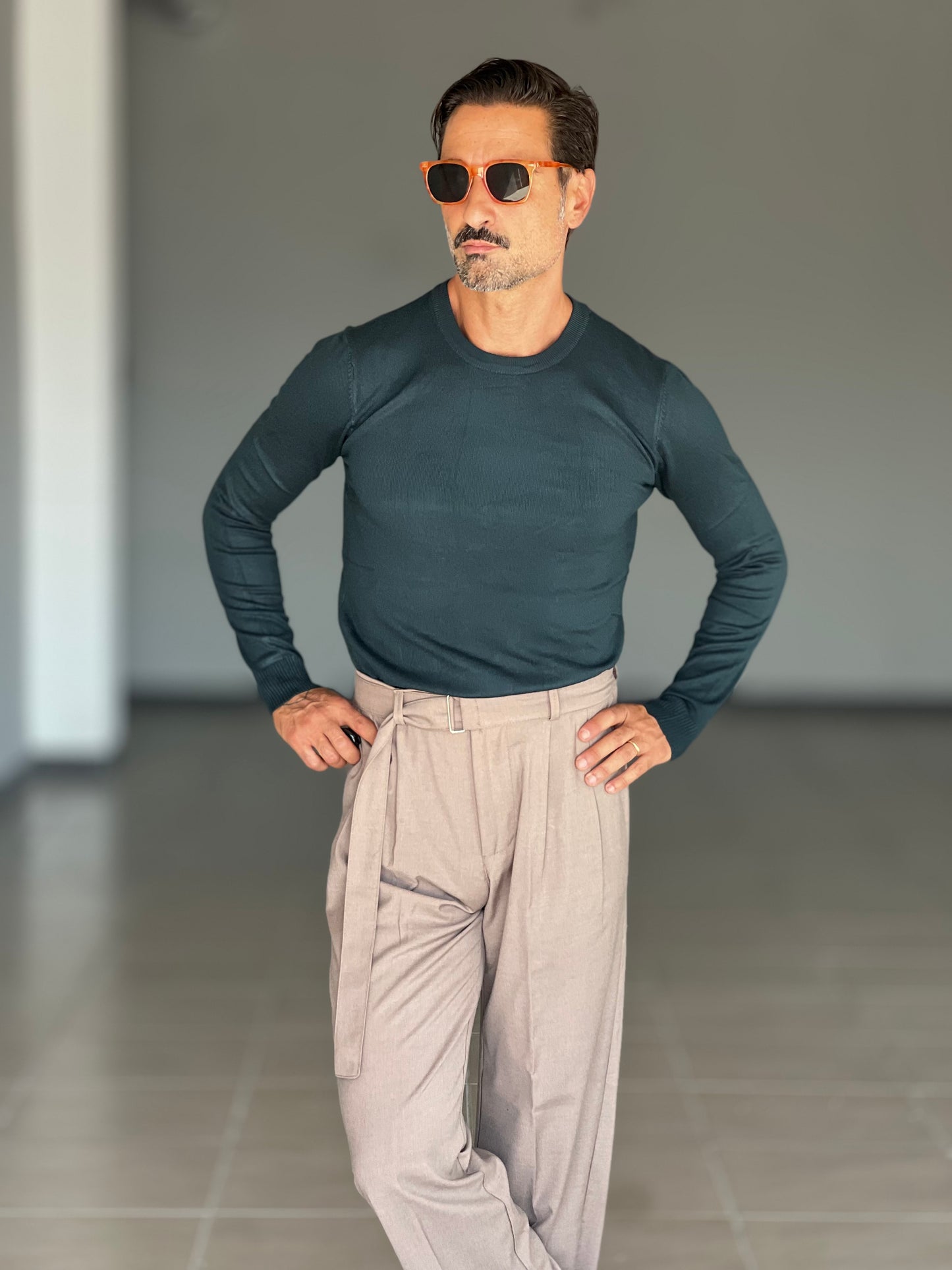 MAGLIA GIRO VERDE VISCOSA E MISTI