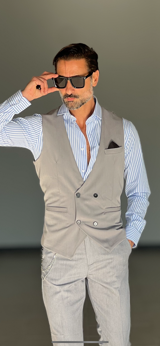 GILET GRIGIO DOPPIOPETTO 4 BOTTONI