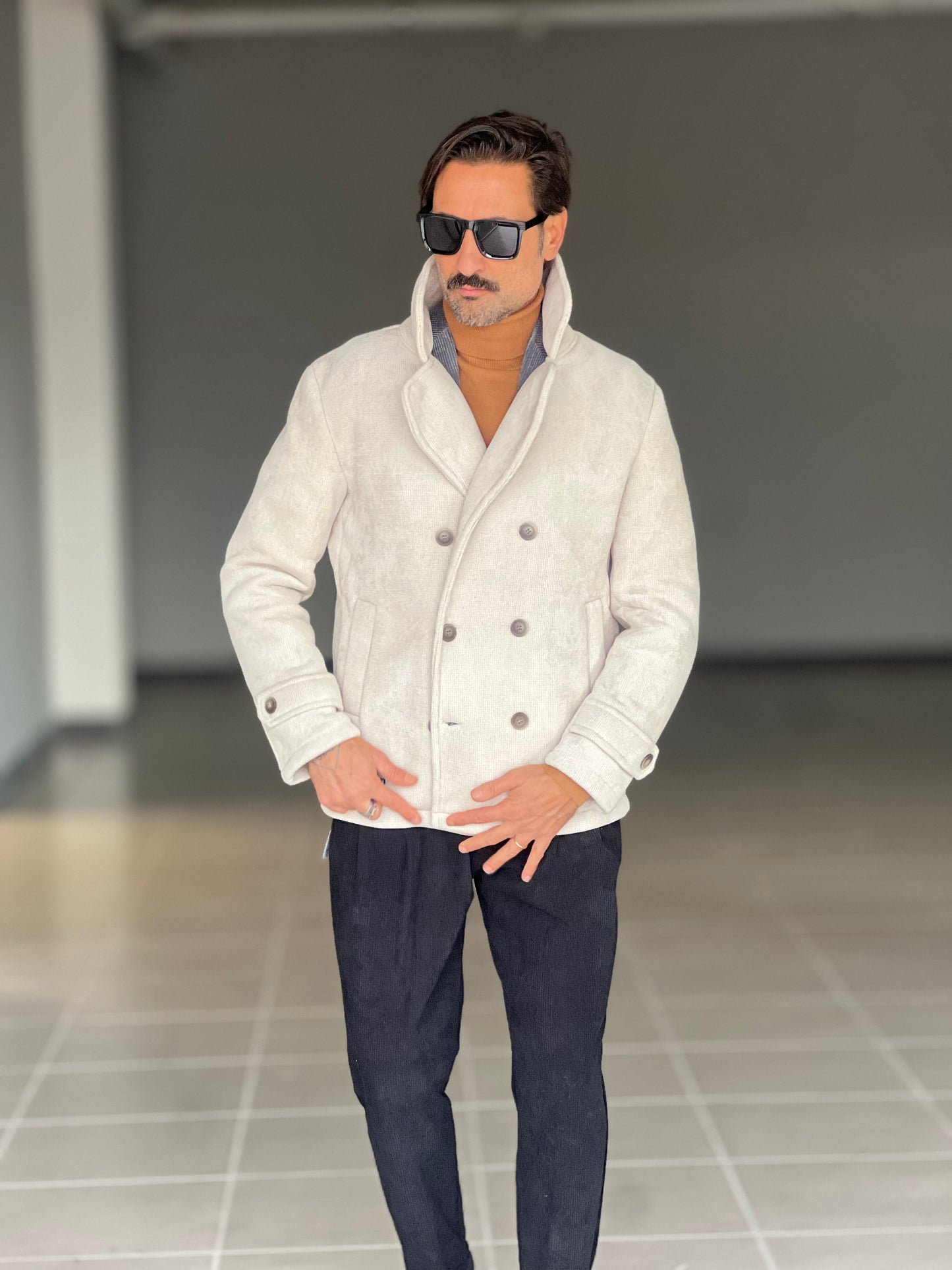 CAPPOTTINO PANNA VELLUTO MILLERIGHE