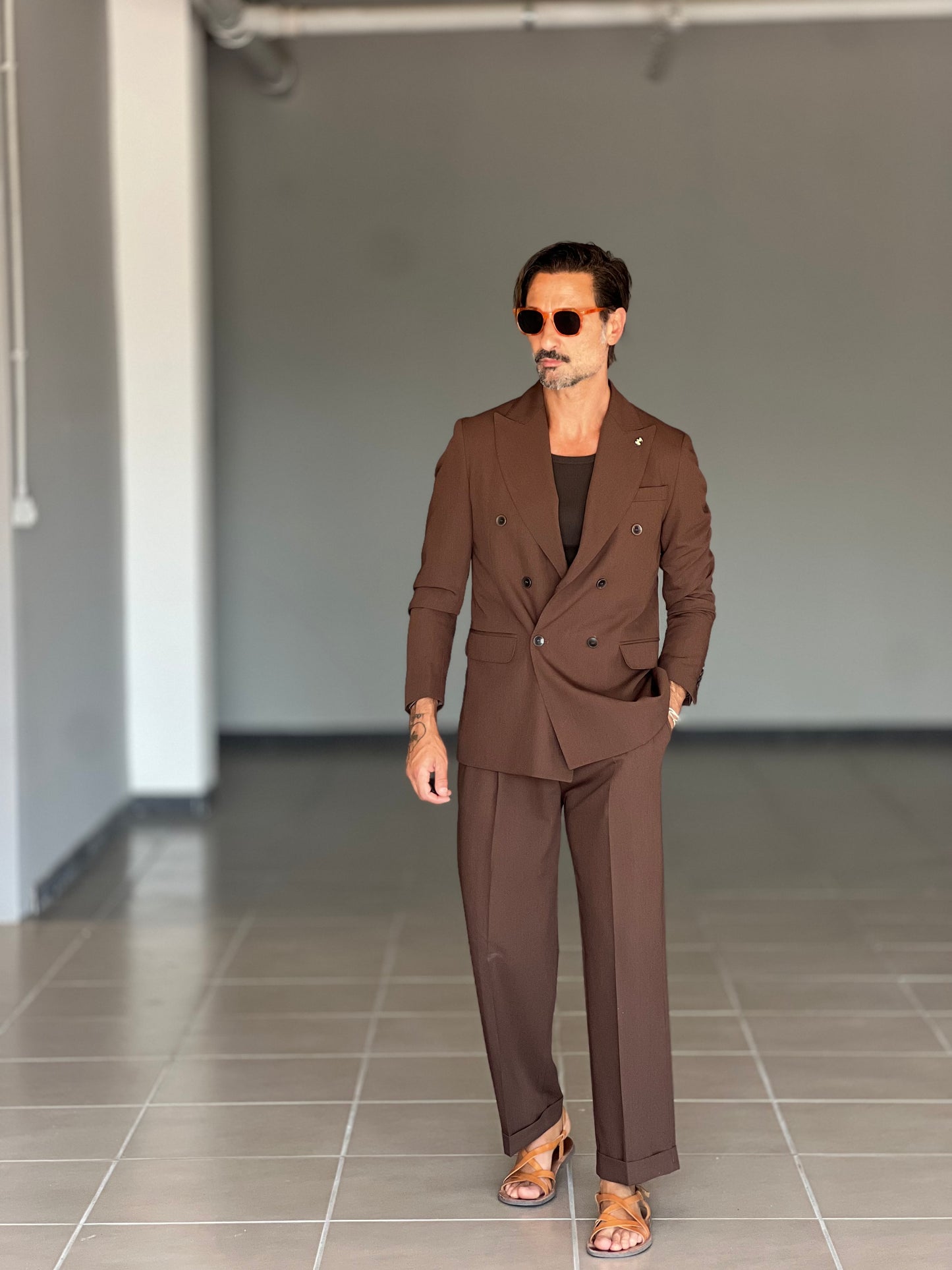 ABITO MORO DOPPIOPETTO PANTALONE FONDO AMPIO