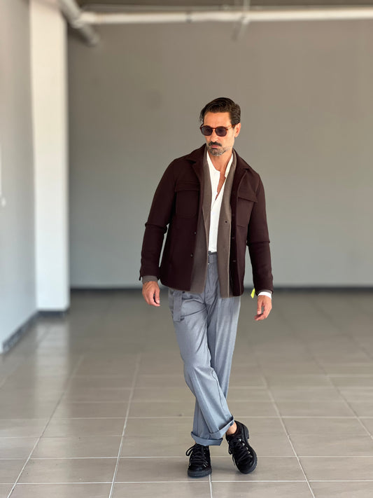 BLACK CHAIN VISCOSE TROUSERS