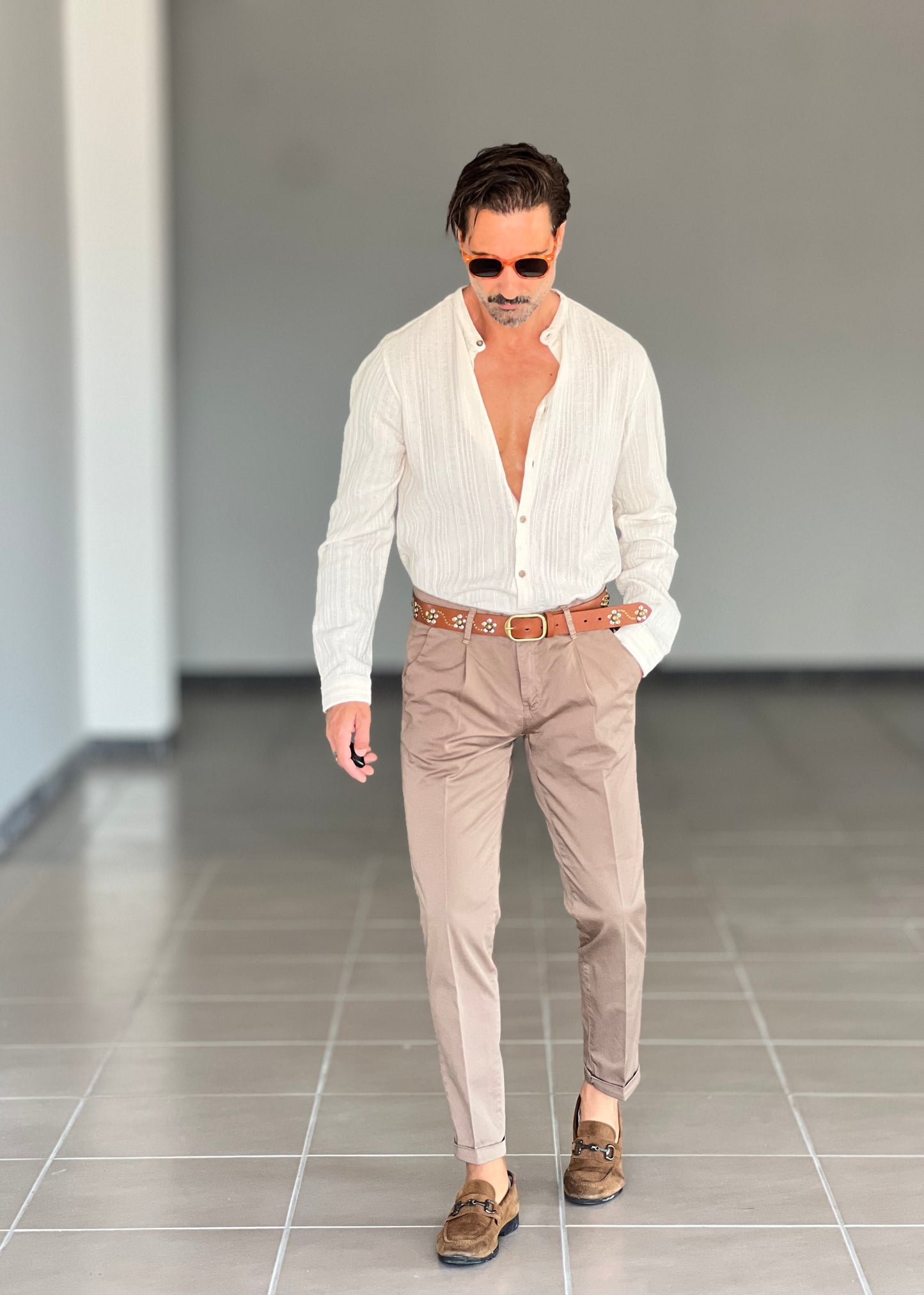 PANTALONE COTONE TABACCO RASATO TASCA AMERICA