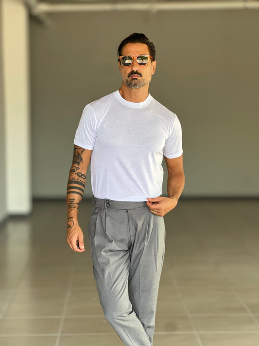 T SHIRT BIANCA COTONE FILO DI SCOZIA