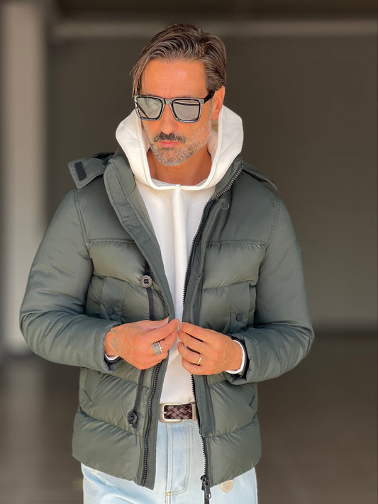 PIUMINO VERDE TECNCO E TESSUTO DOPPIO CURSORE HAPPER