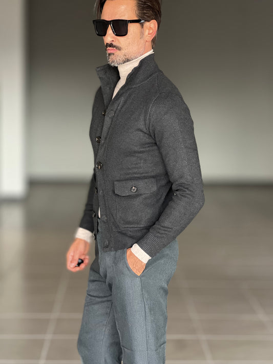 BEIGE COTTON OPEN CARDIGAN