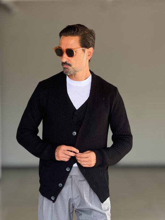 BEIGE COTTON OPEN CARDIGAN