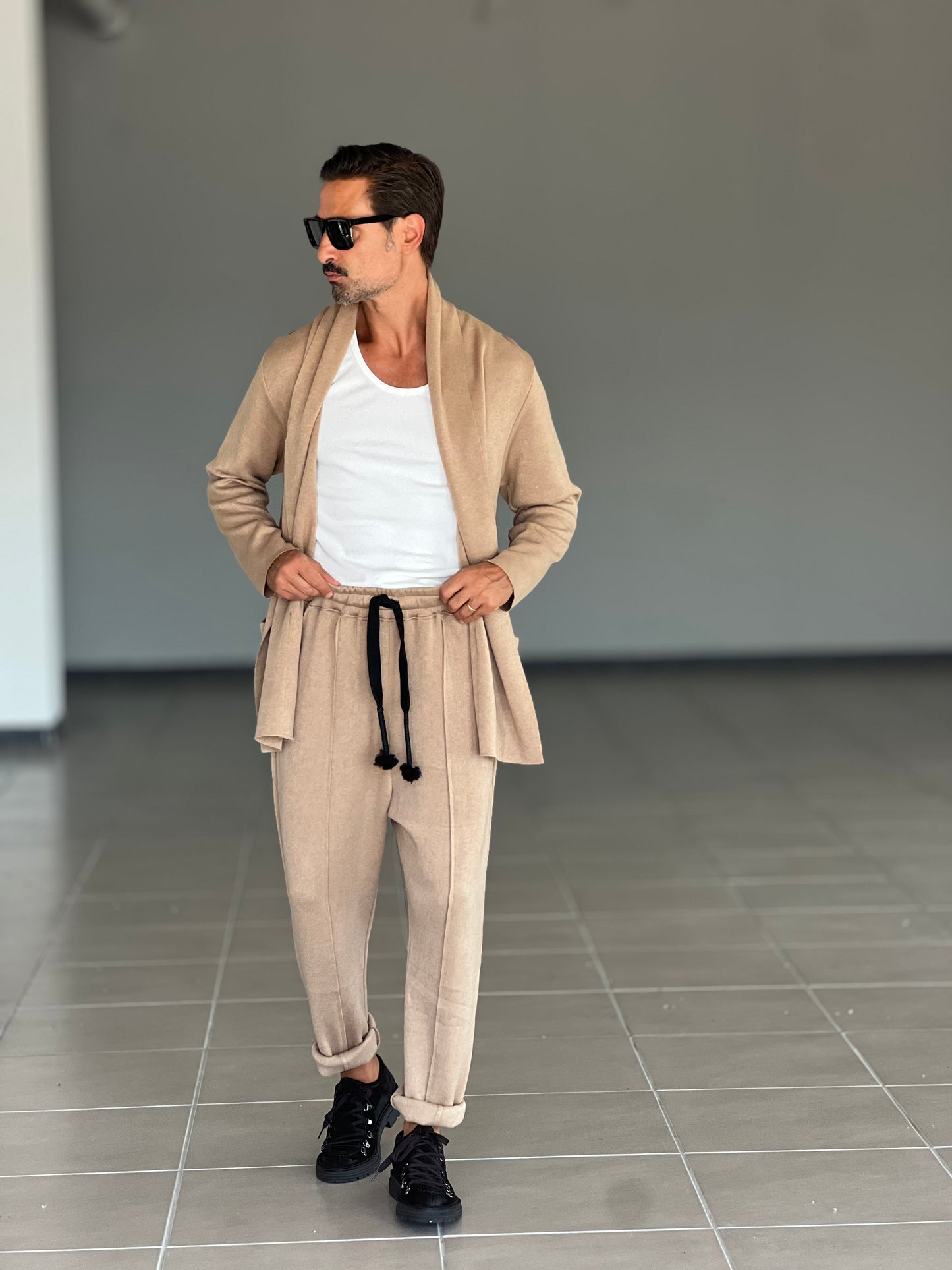 CARDIGAN CAMMELO MAXI SCIALLATO XAGON