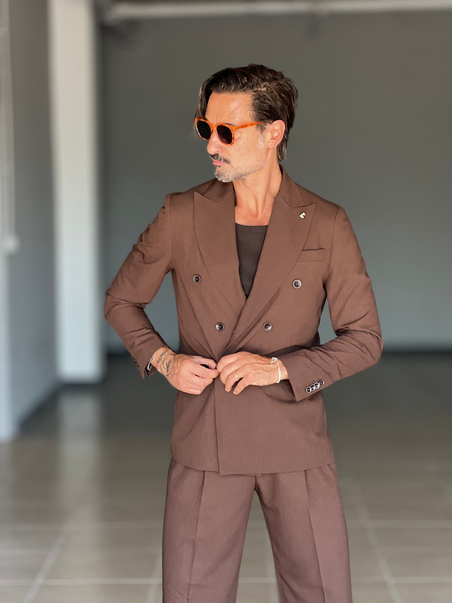 ABITO MORO DOPPIOPETTO PANTALONE FONDO AMPIO