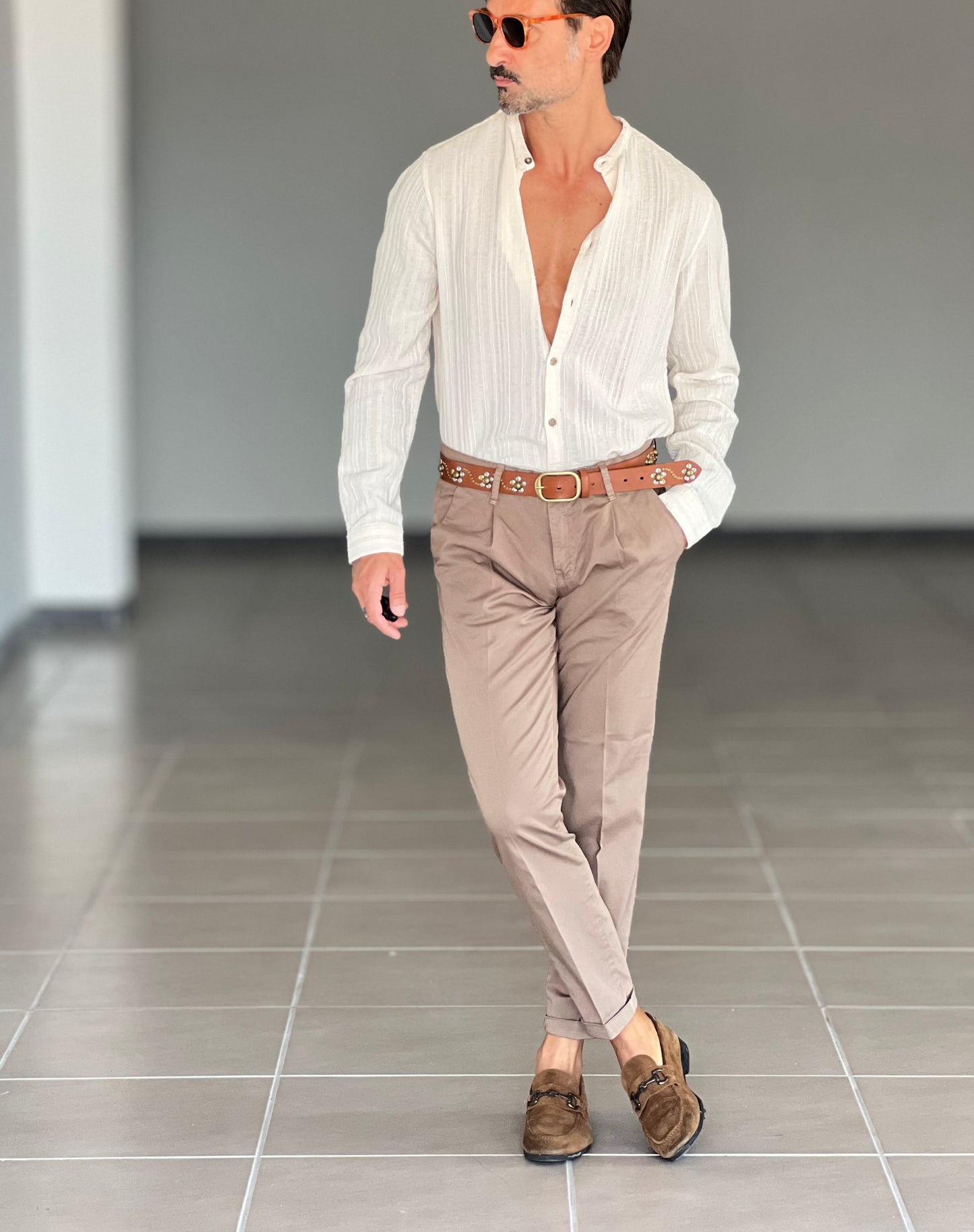 PANTALONE COTONE TABACCO RASATO TASCA AMERICA
