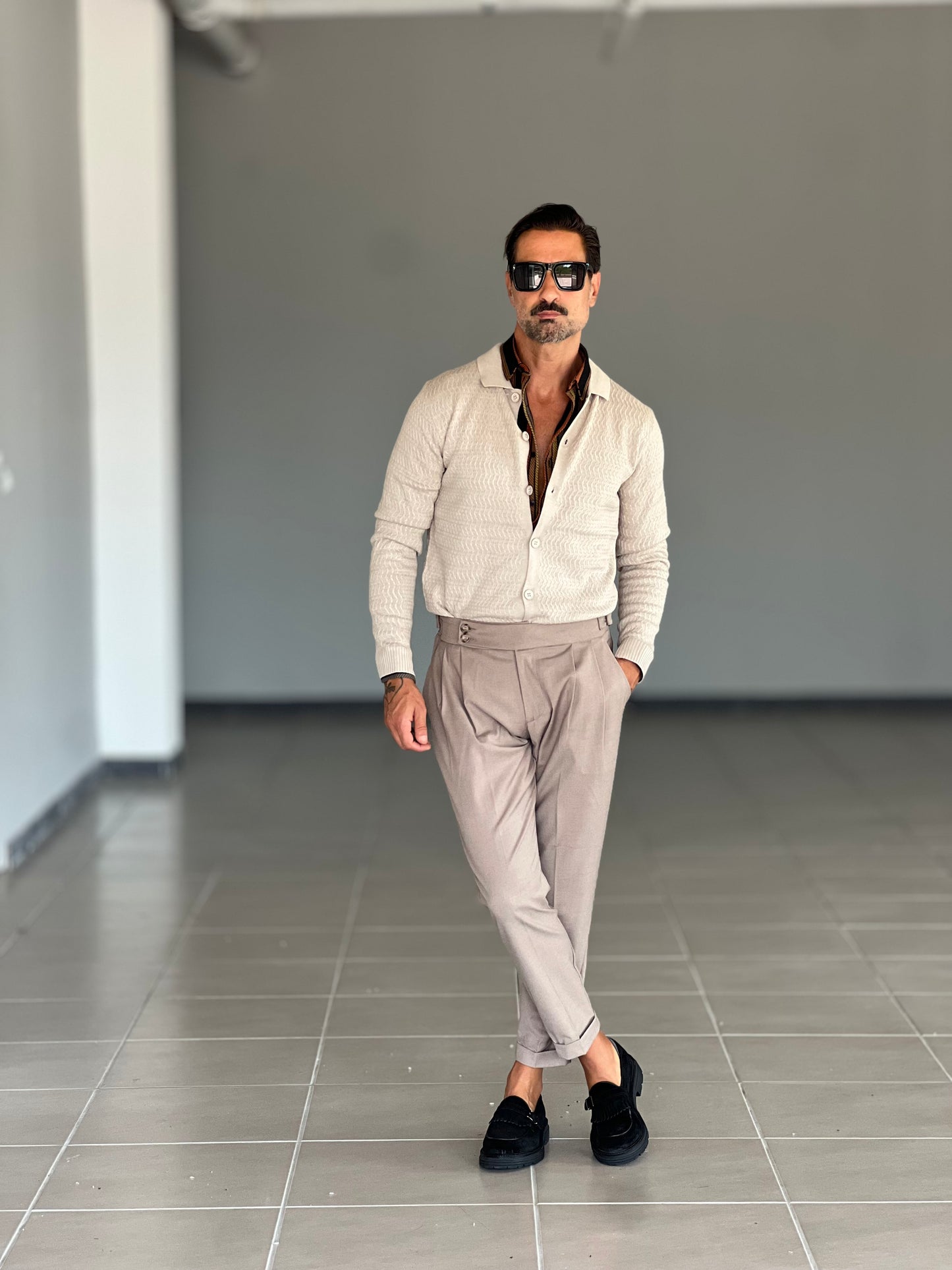 PANTALONE VITA ALTA CAMMELLO VISCOSA E MISTI