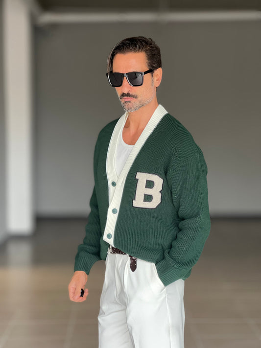 BLUE THREAD COTTON CREW NECK SWEATER