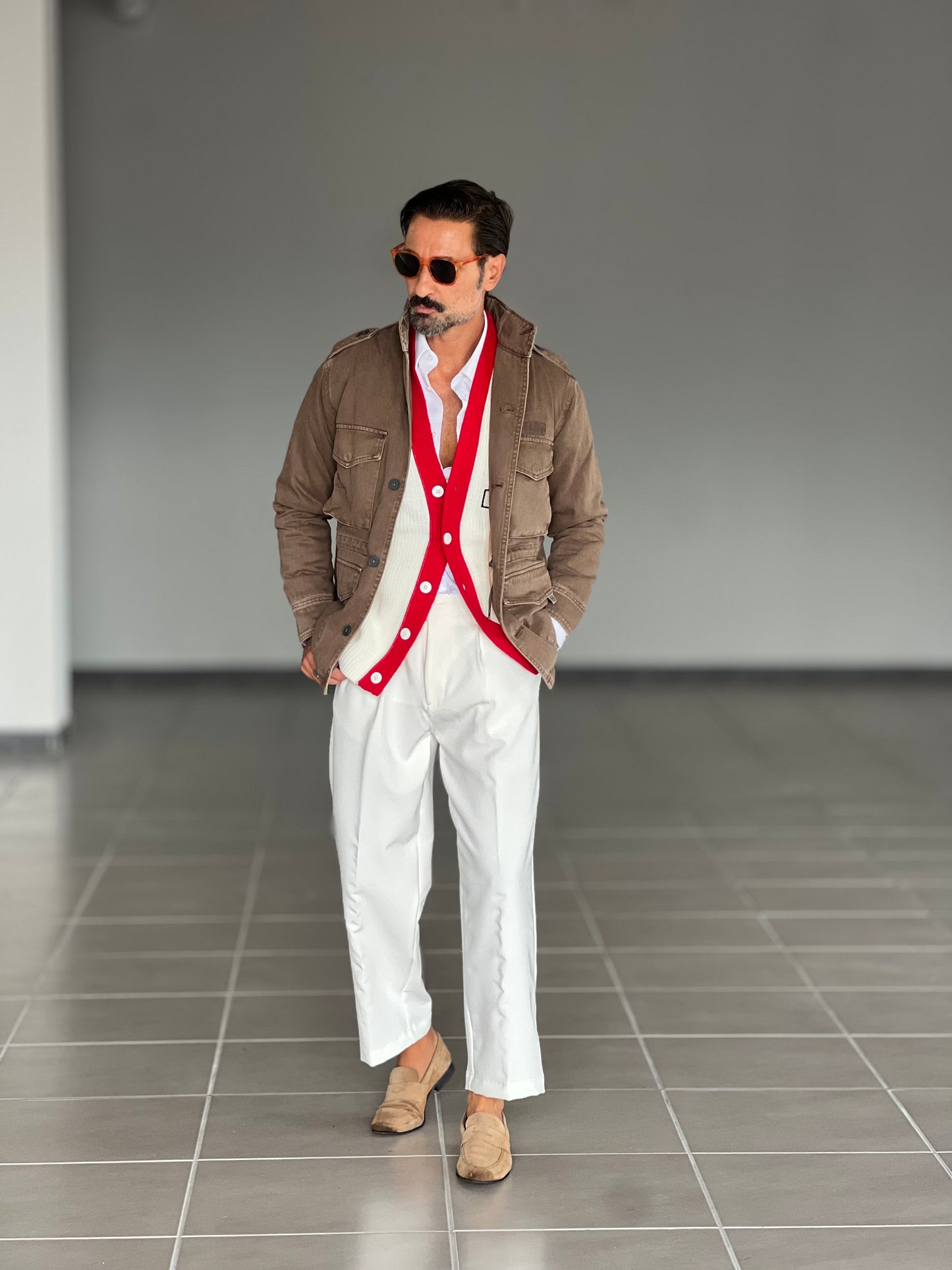 PANTALONE FONDO AMPIO PANNA GAMBA A PALAZZO