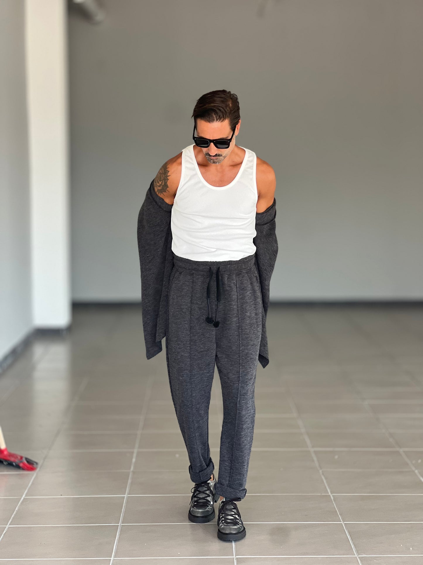 CARDIGAN GRIGIO MAXI SCIALLATO XAGON