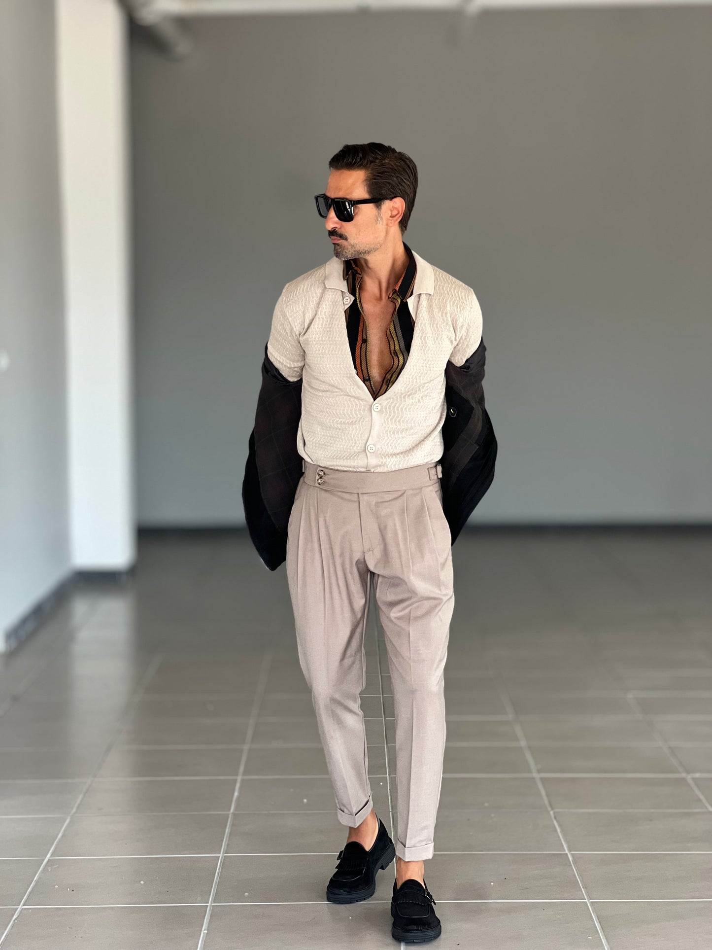POLO CARDIGAN CAMMELLO TRAMATA