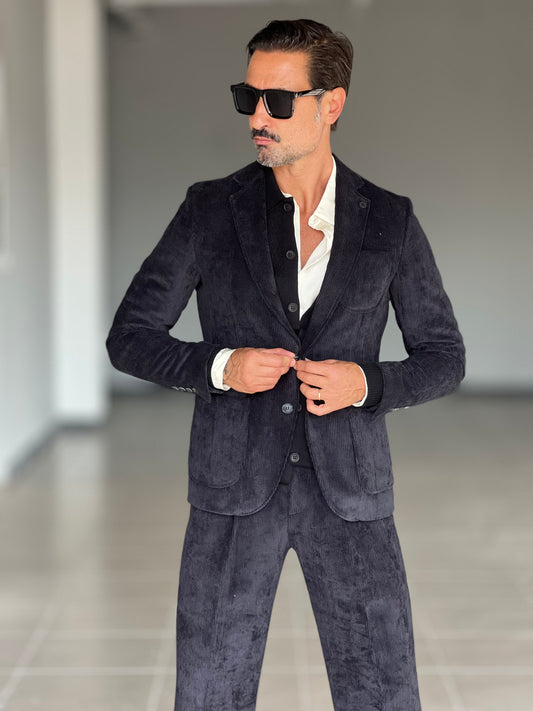 GIACCA VELLUTO MILLERIGHE NERA XAGON