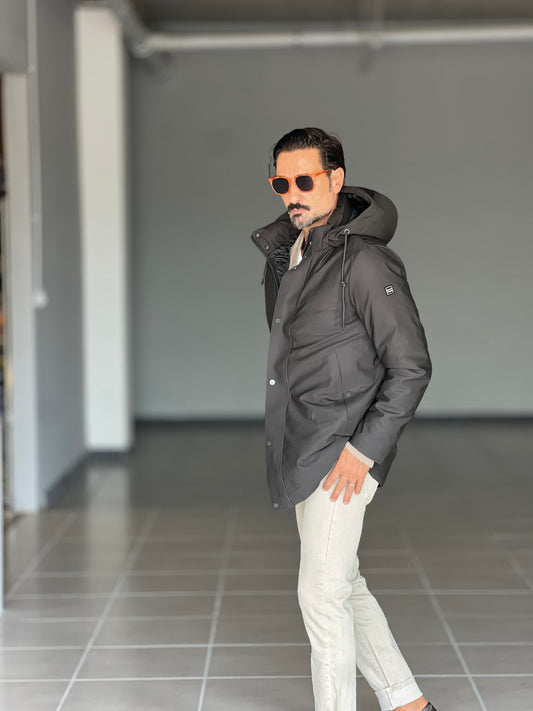 PARKA BL11 VERDE TESSUTO TECNICO