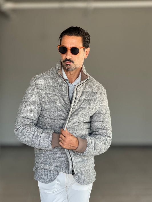 PIUMINO TARTAN GRIGIO LANA E MISTI PANNO XAGON