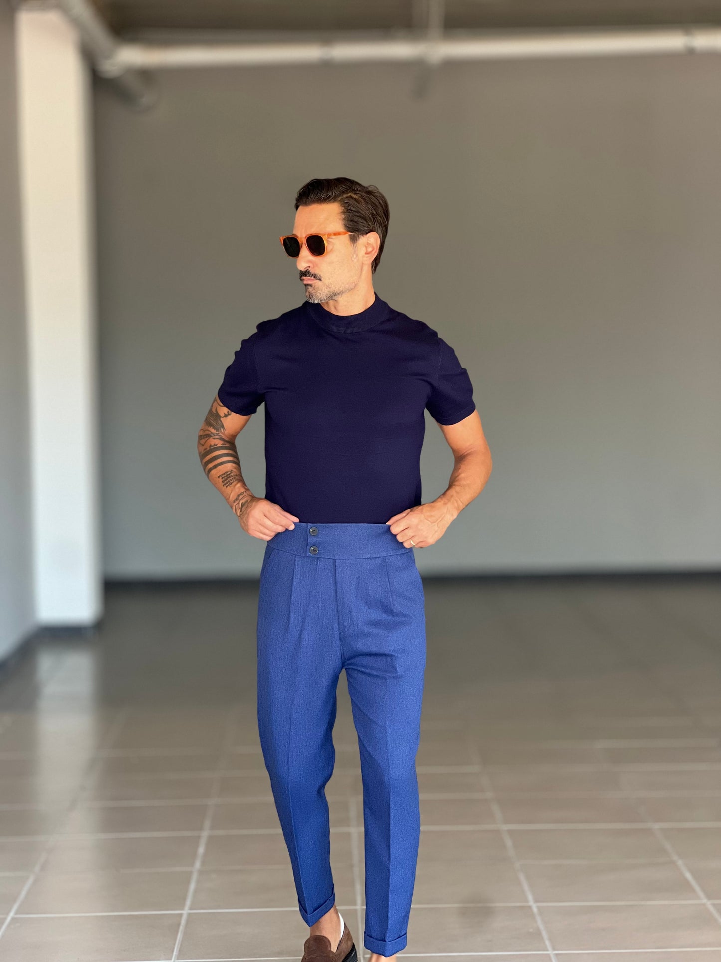 PANTALONE VITA ALTA BLU ROYAL