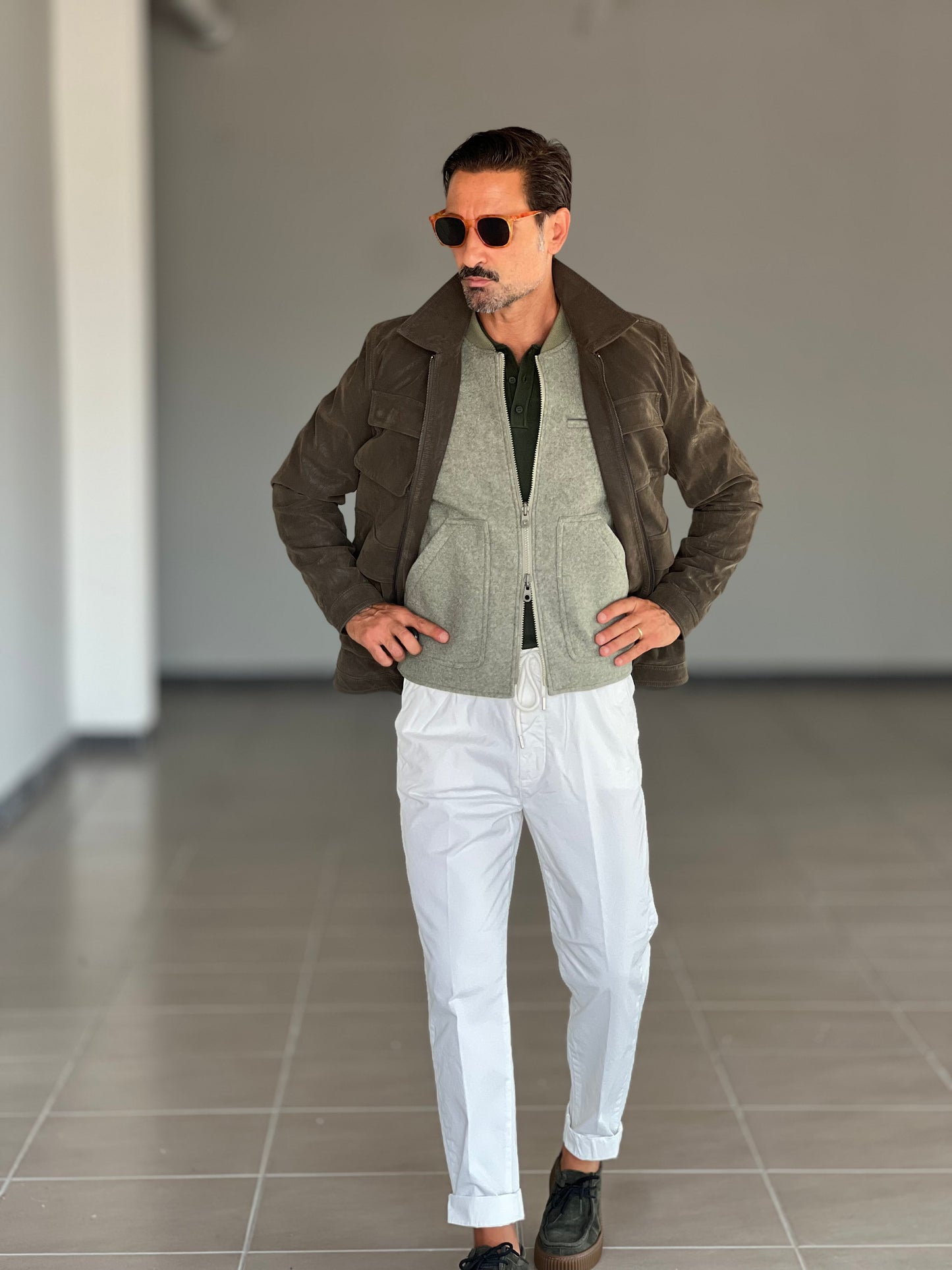 GILET VERDE PANNO E PIUMINO REVERSIBILE