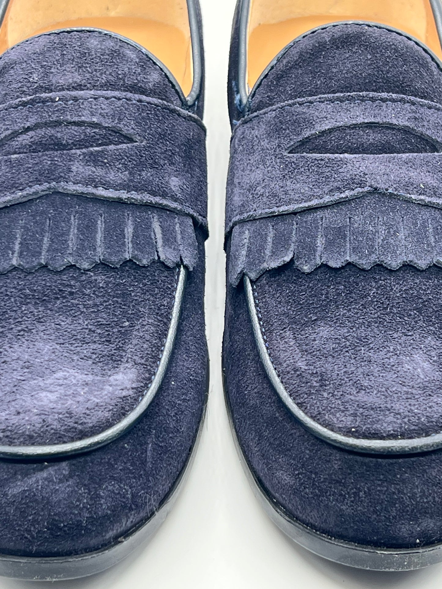 MOCASSINO CAMOSCIO BLU FRANGIA