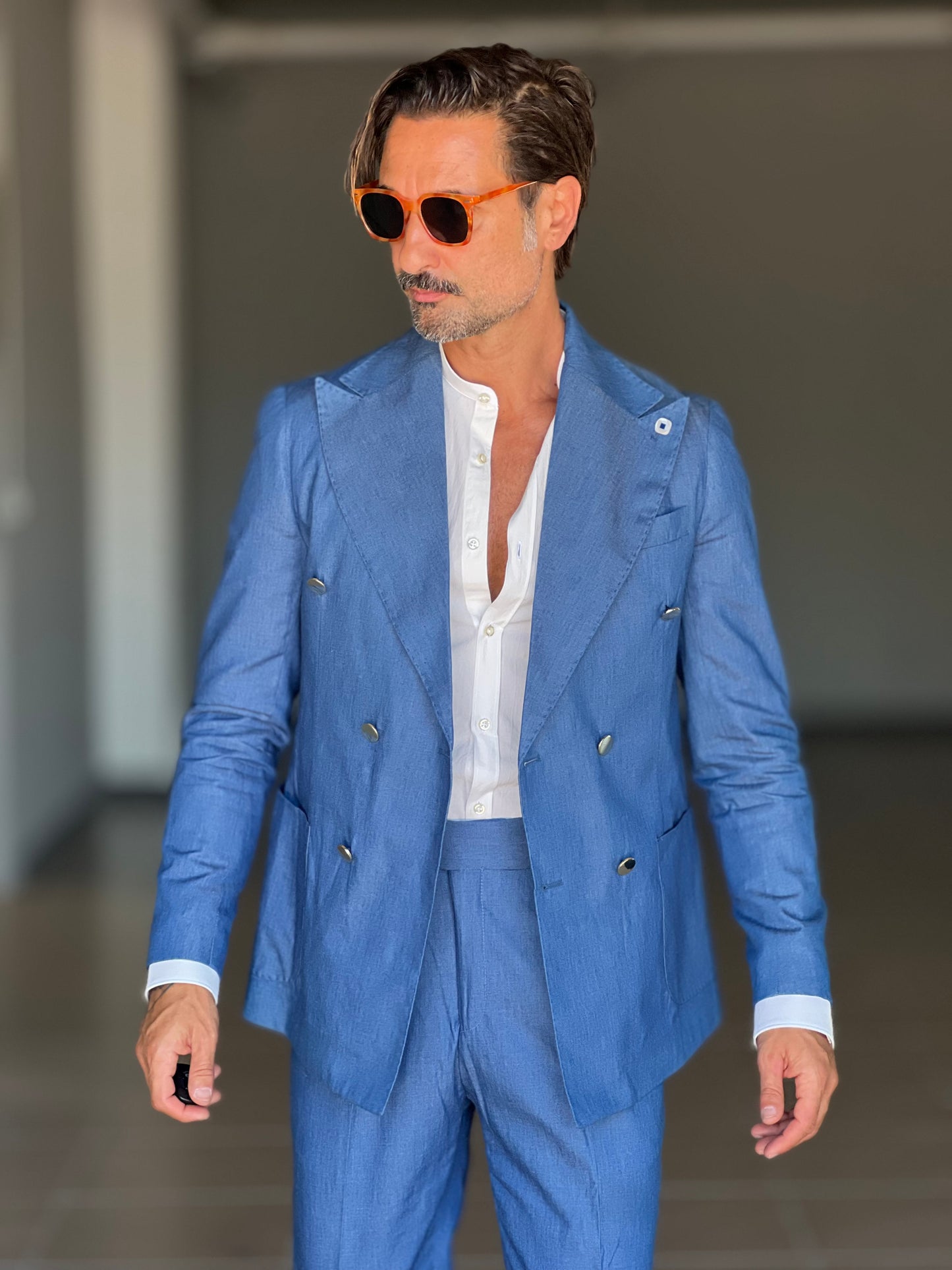 ABITO DENIM DOPPIOPETTO PANTALONE VITA ALTA