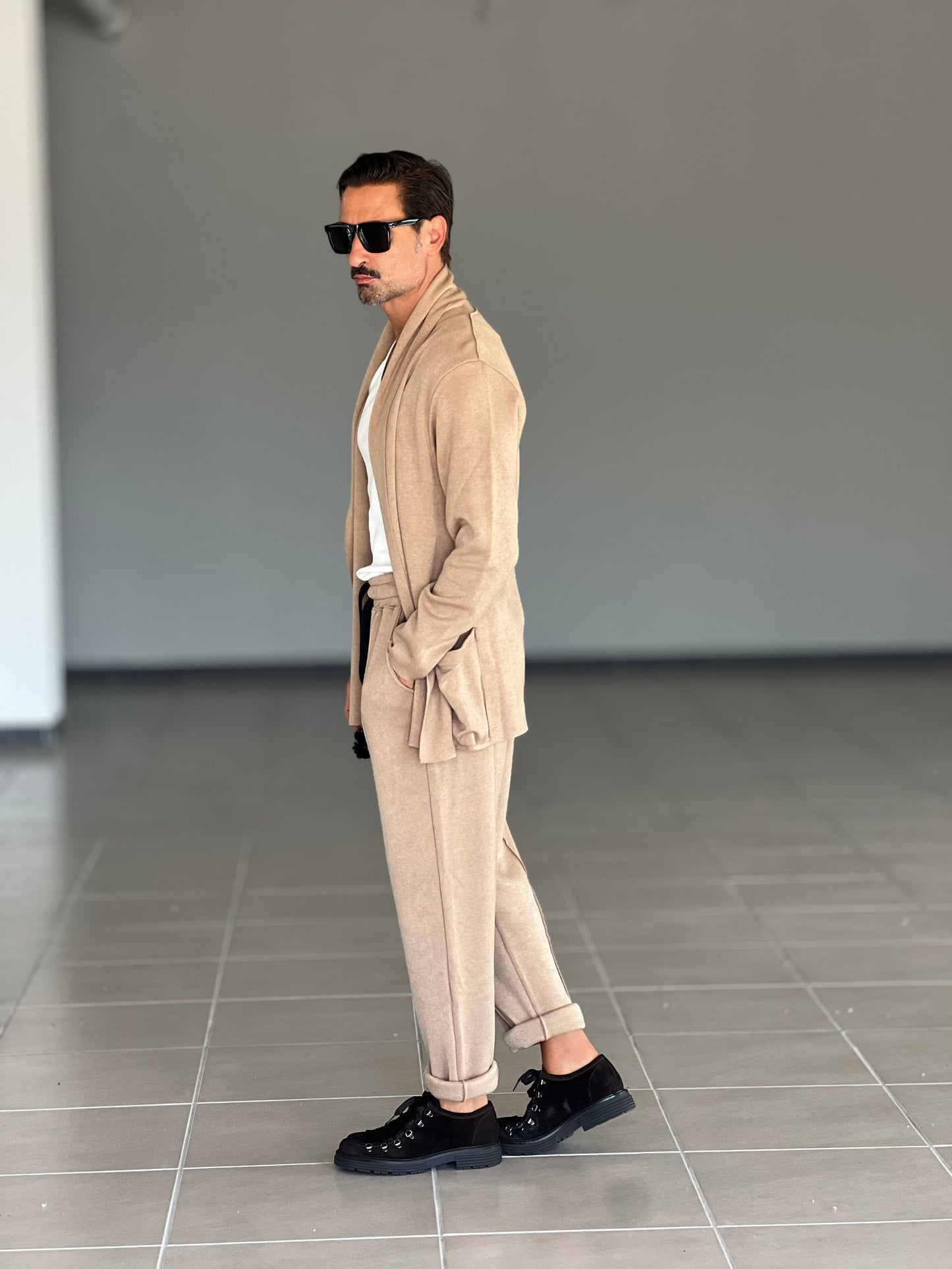CARDIGAN CAMMELO MAXI SCIALLATO XAGON
