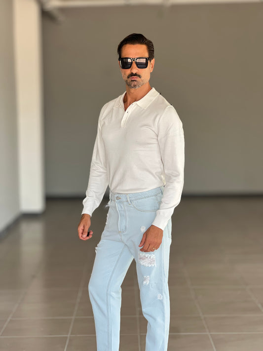 POLO BIANCA RASATA VISCOSA E MISTI