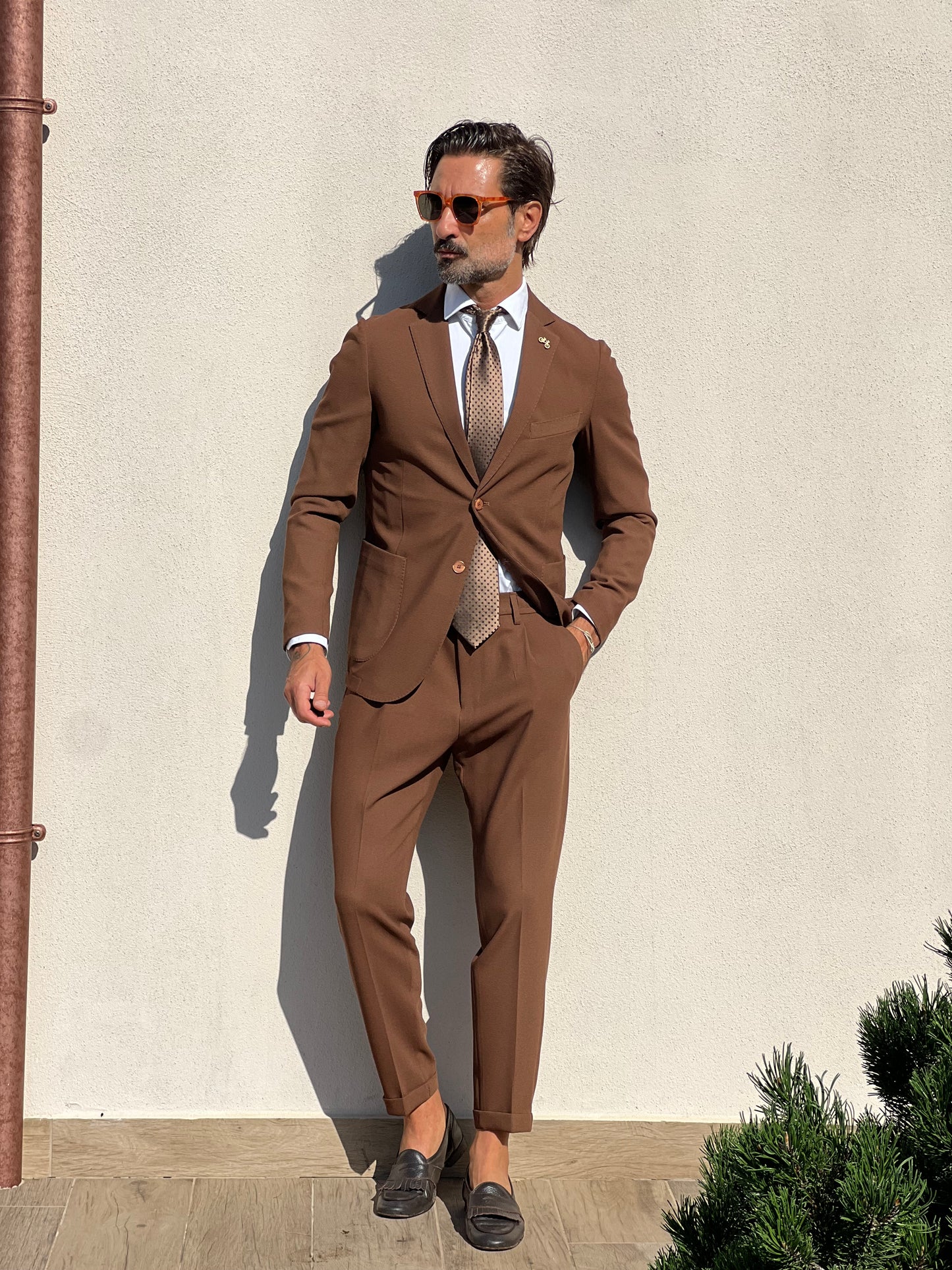 ABITO MORO COTONE OPERATO PANTALONE MOLLA IN VITA