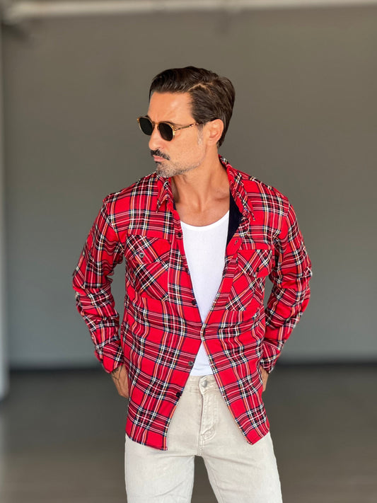 FILL JACKET QUADRO ROSSO FELPATA