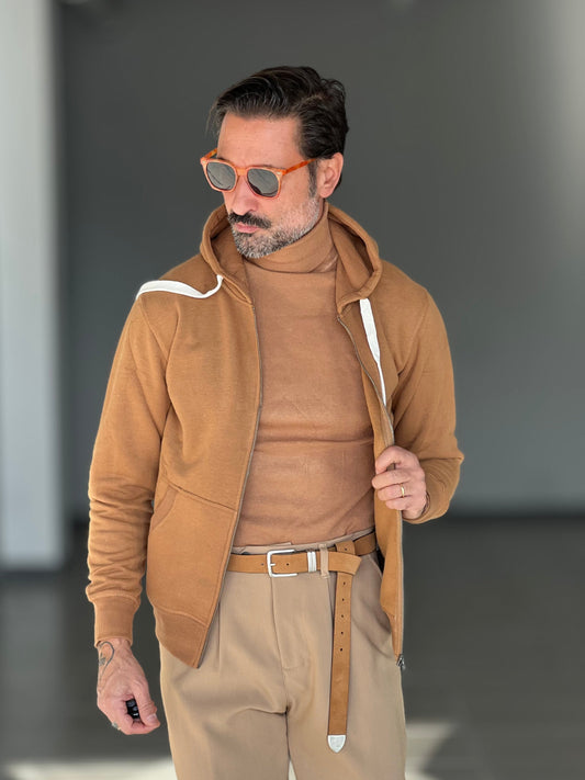 FELPA TABACCO DOPPIATA ZIP