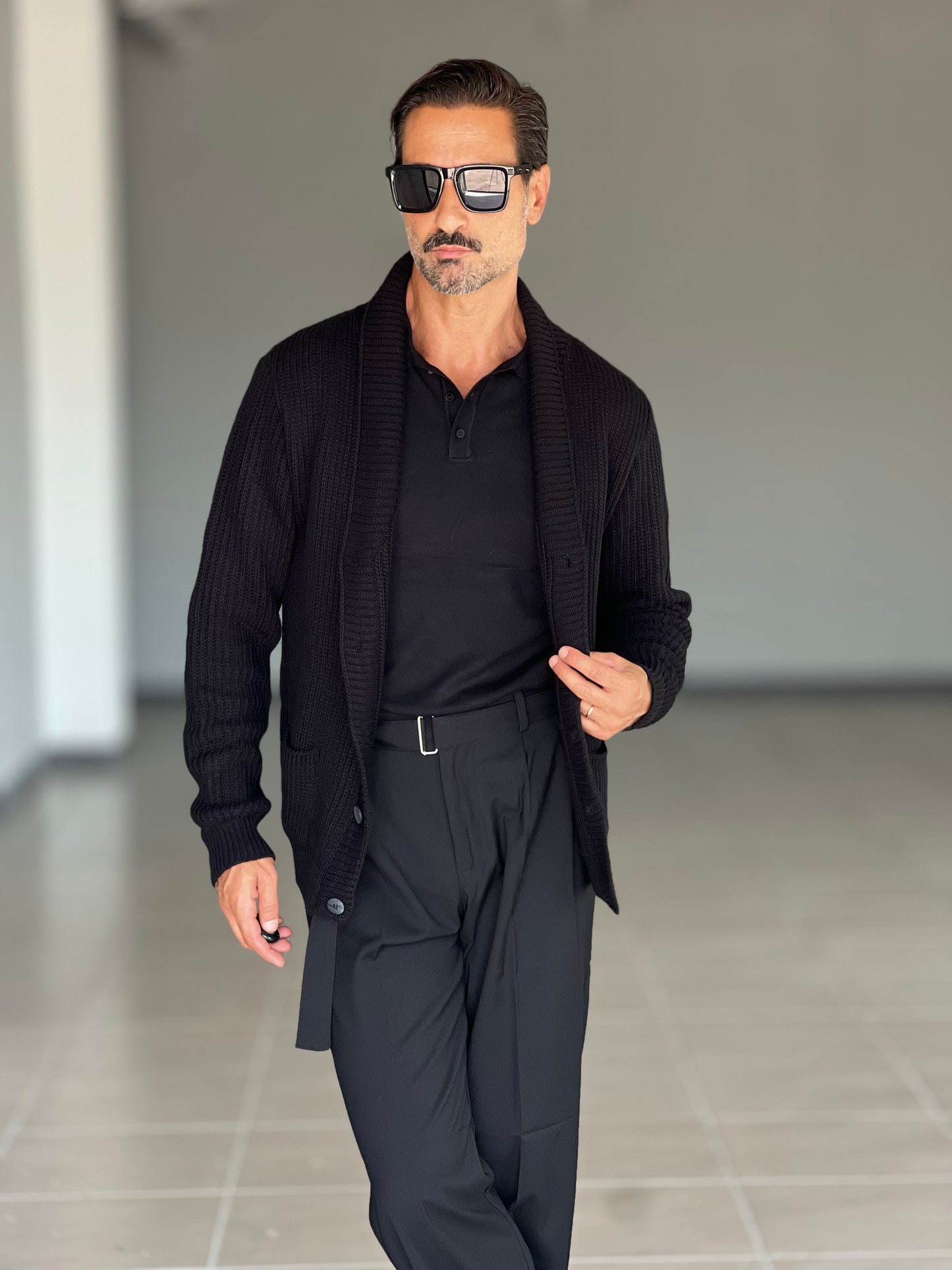CARDIGAN SCIALLATO NERO BL11
