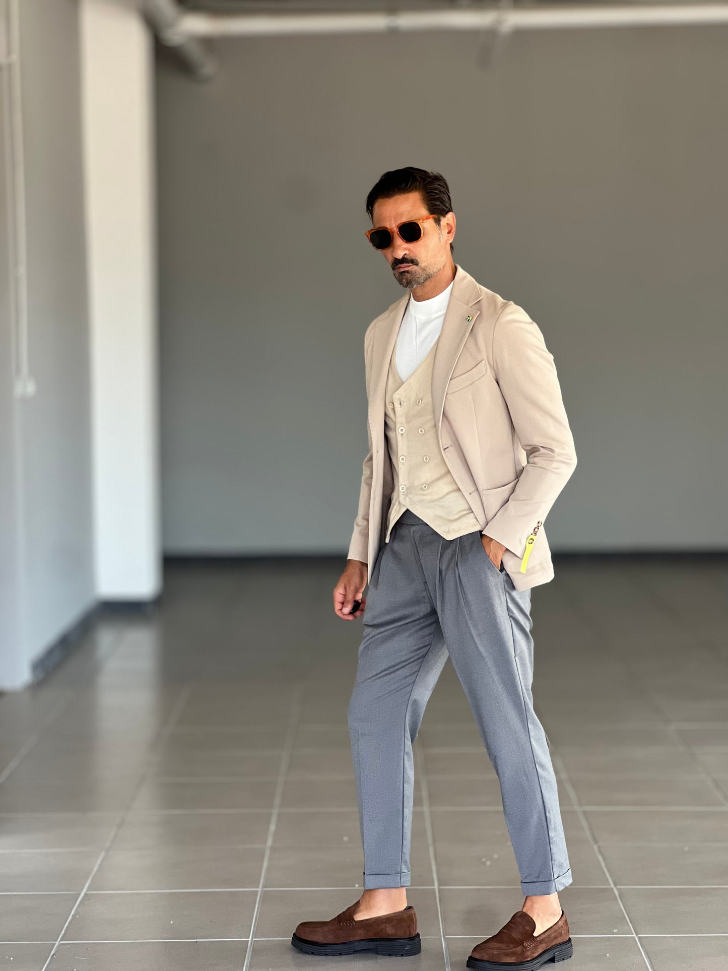 GIACCA BEIGE PUNTO MILANO