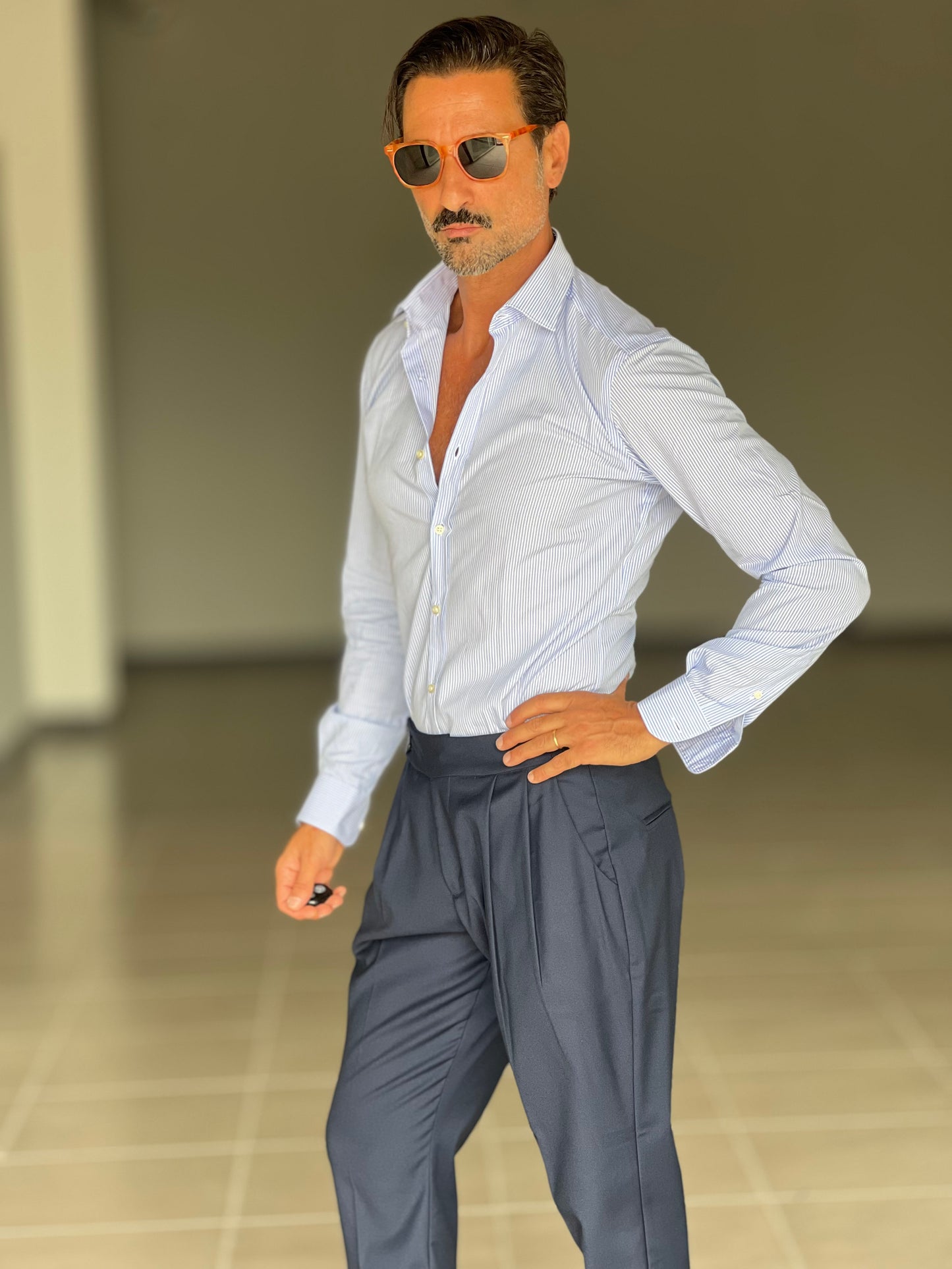 CAMICIA DEPOT BACCHETTA BIANCA E CELSTE FINA