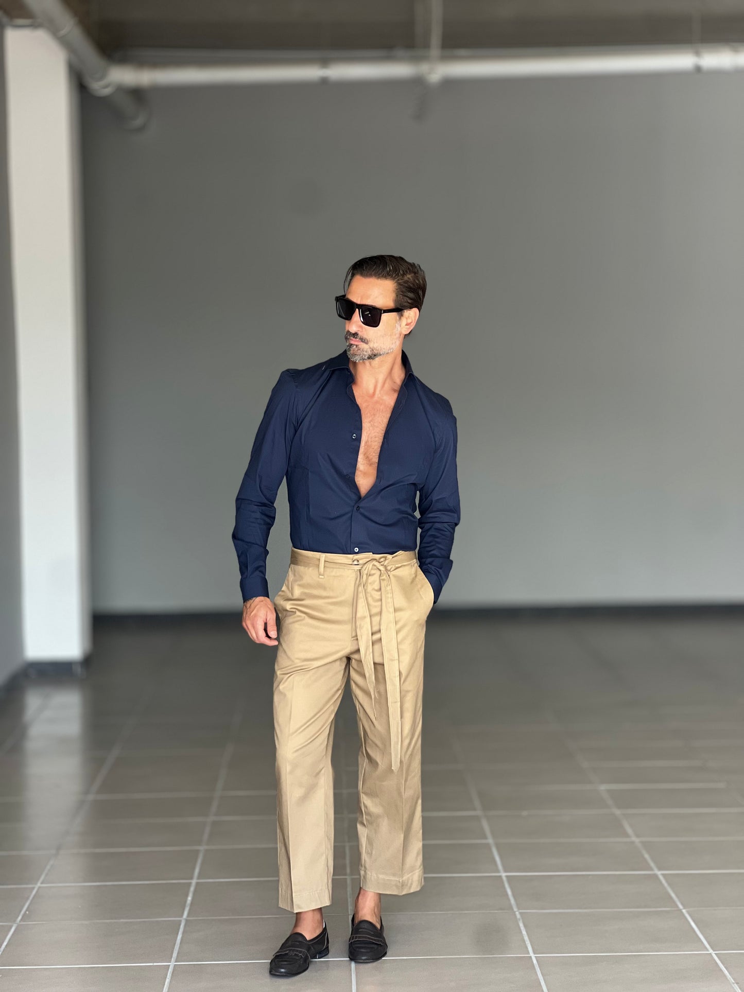 PANTALONE VITA CAMMELLO CINTURA