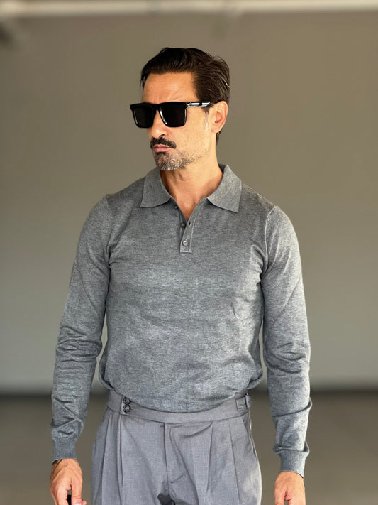 POLO GRIGIA RASATA VISCOSA E MISTI