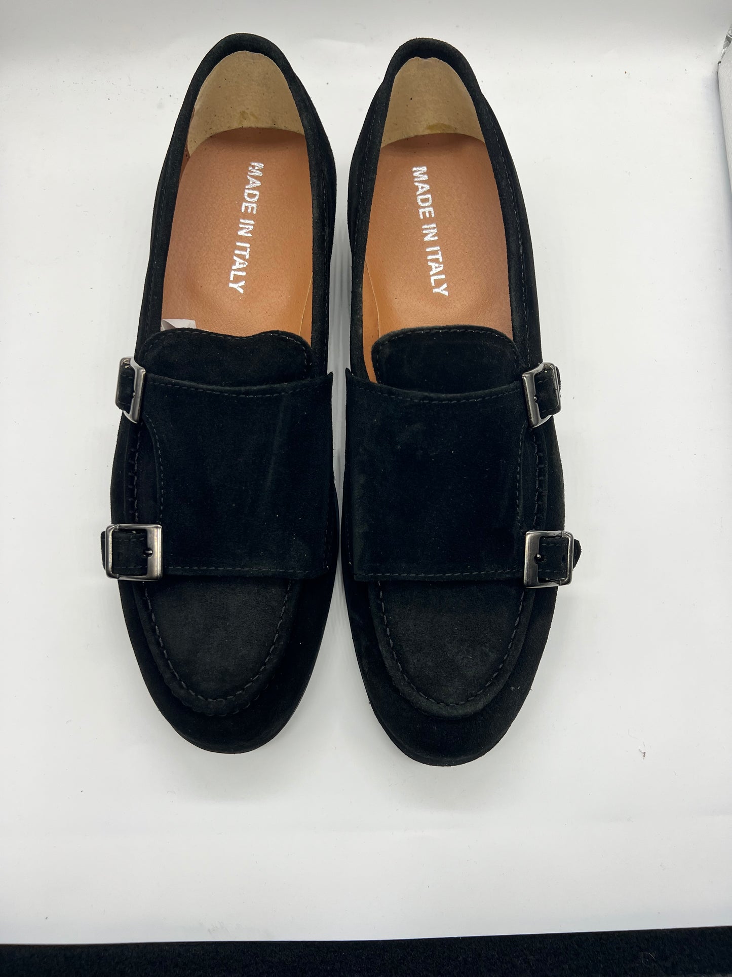 MOCASSINO CAMOSCIO NERO DOPPIAFIBBIA FONDO GOMMA