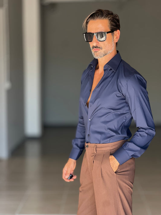 CAMICIA DEPOT BLU DOPPIO RITORTO