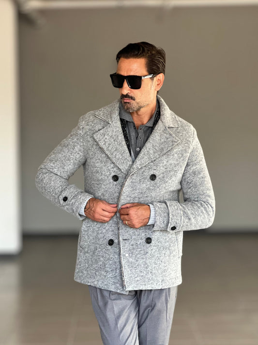 CAPPOTTINO GRIGIO LAVORAZIONE ALPACA TESSUTO LANA E MISTI KOON