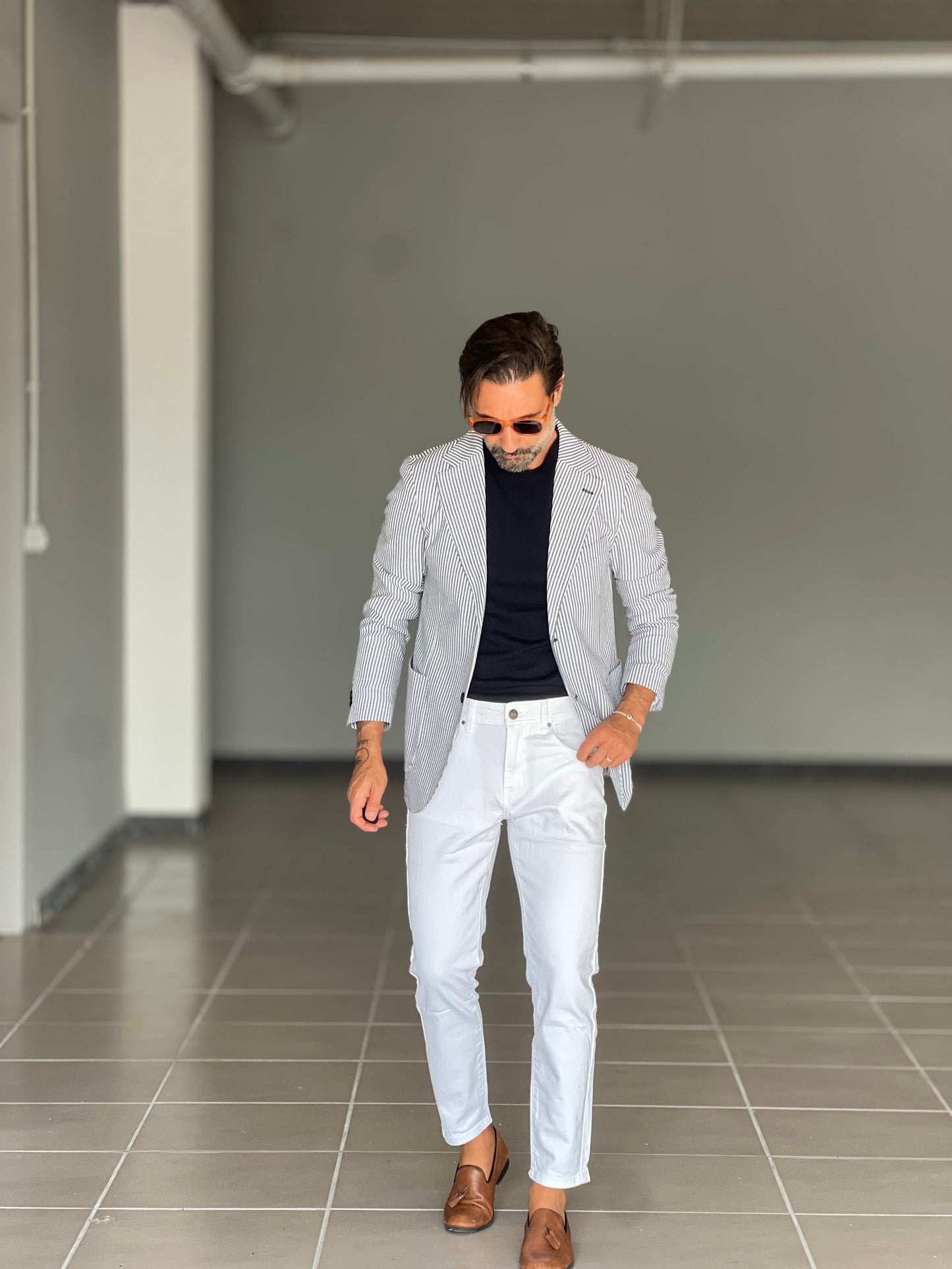JEANS BIANCO COTONE ELASTICIZZATO